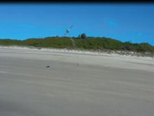 Another dramatic left roll after release.