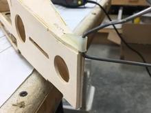 Tail wheel mount in place; to be permanently affixed later.