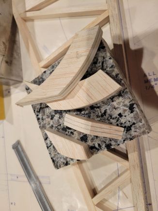 S2 and S5 parts sanded.  You can see all the laminations and where the carbon veil was embedded.  