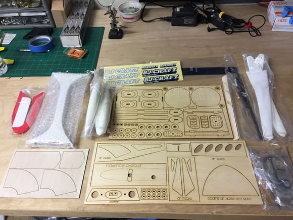 Here’s a look at all the laser cut parts and misc. parts