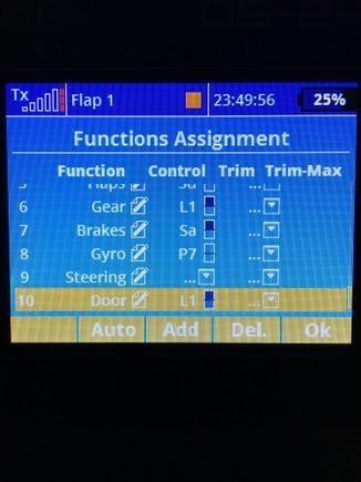 Selected L1 for Gear and door 