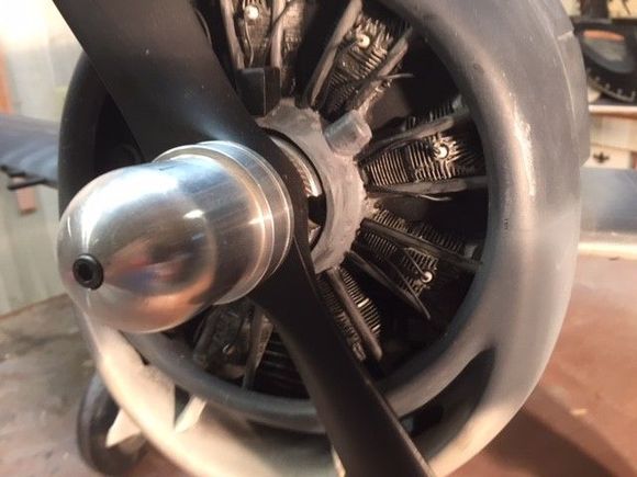 Scale dummy radial engine in fiberglass cowl.