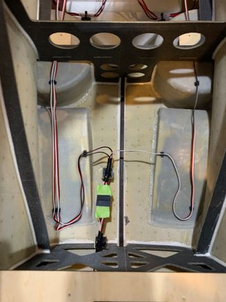 Rear control servo extensions secured 