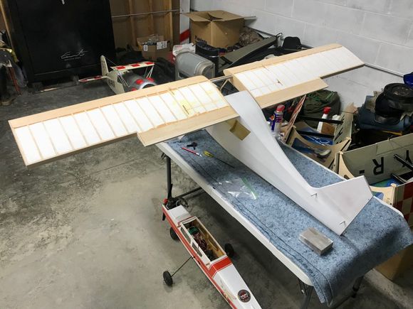 Wings sheeted and cap stripped, ailerons cut out.