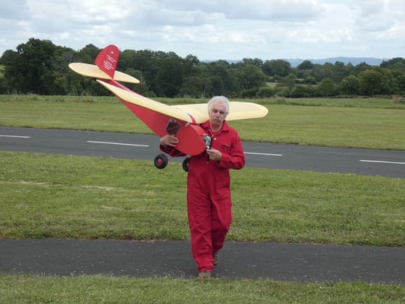 The model is a Big Guff, probably the first model aeroplan specifically designed for radio control, built from a LDS short-kit.