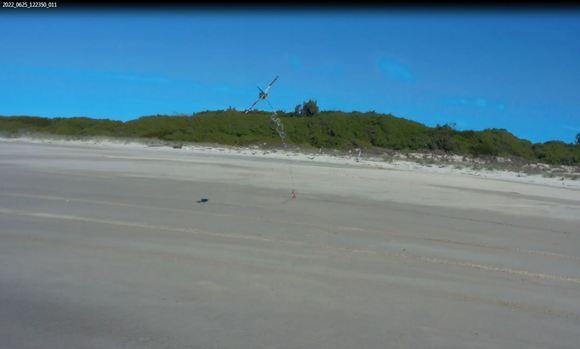 Another dramatic left roll after release.