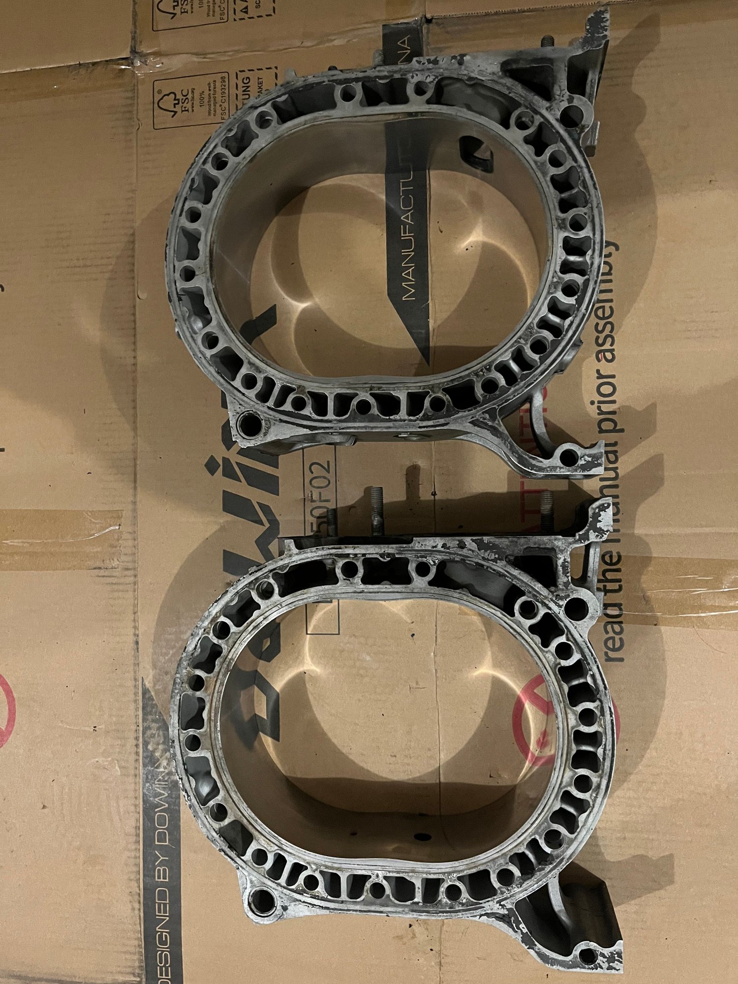 Engine - Internals - Front and Rear Rotor Housing 13B Turbo - Used - 1987 to 1991 Mazda RX-7 - Providence, RI 02910, United States