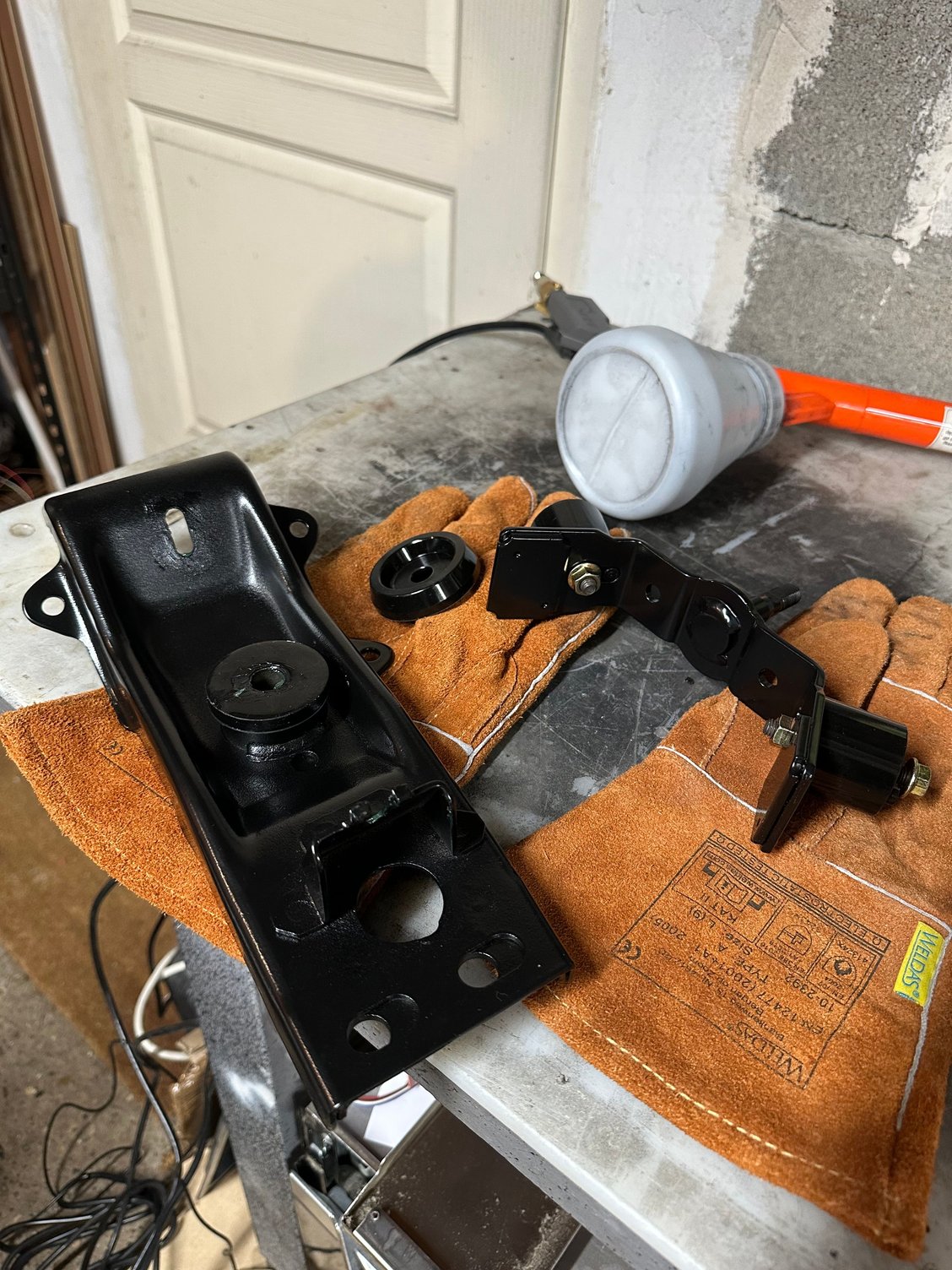 After sandblasting and powder-coating