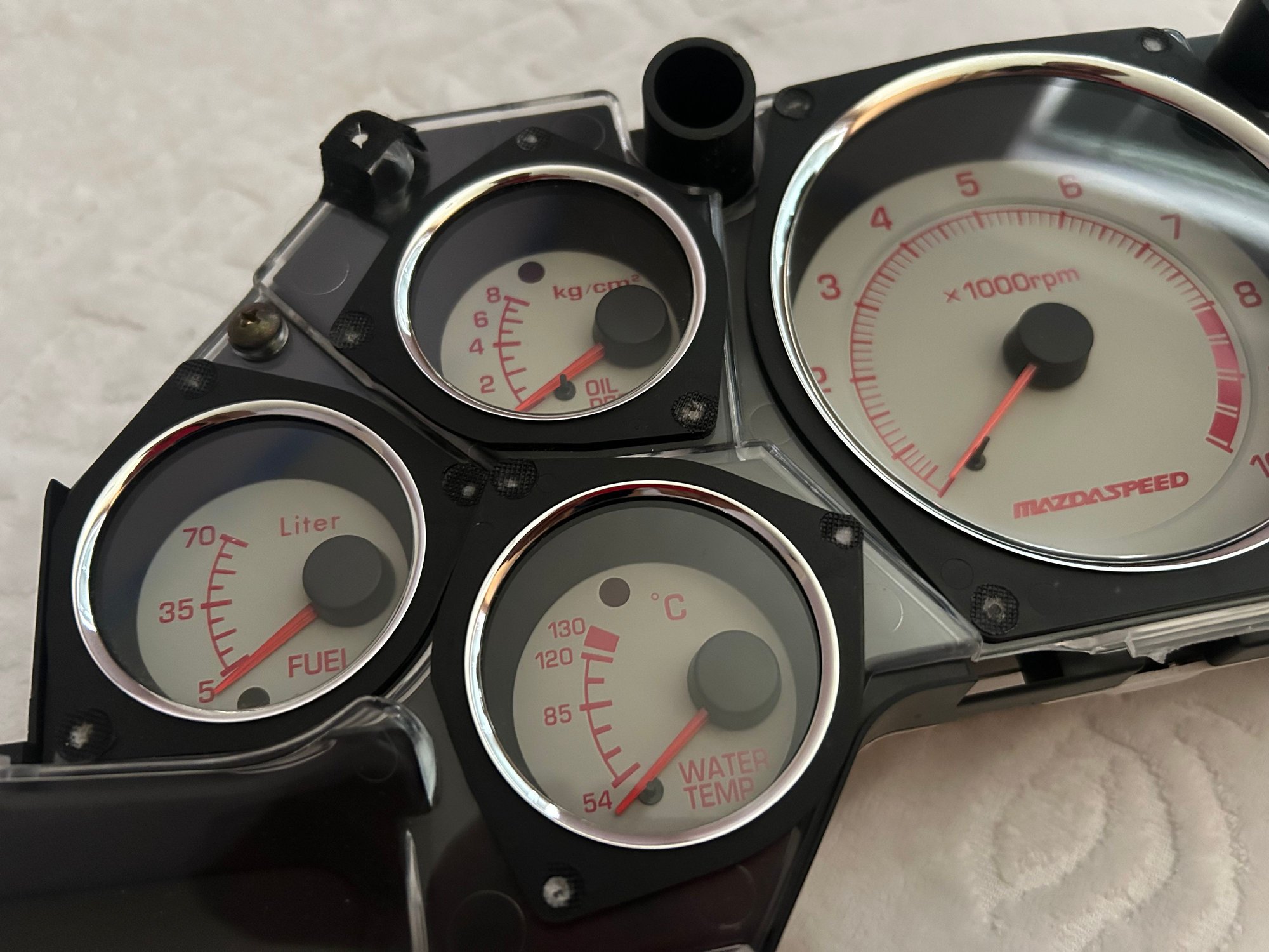 Interior/Upholstery - Mazdaspeed White Faced Instrument Cluster - Used - 1992 to 1998 Mazda RX-7 - London HA27DY, United Kingdom