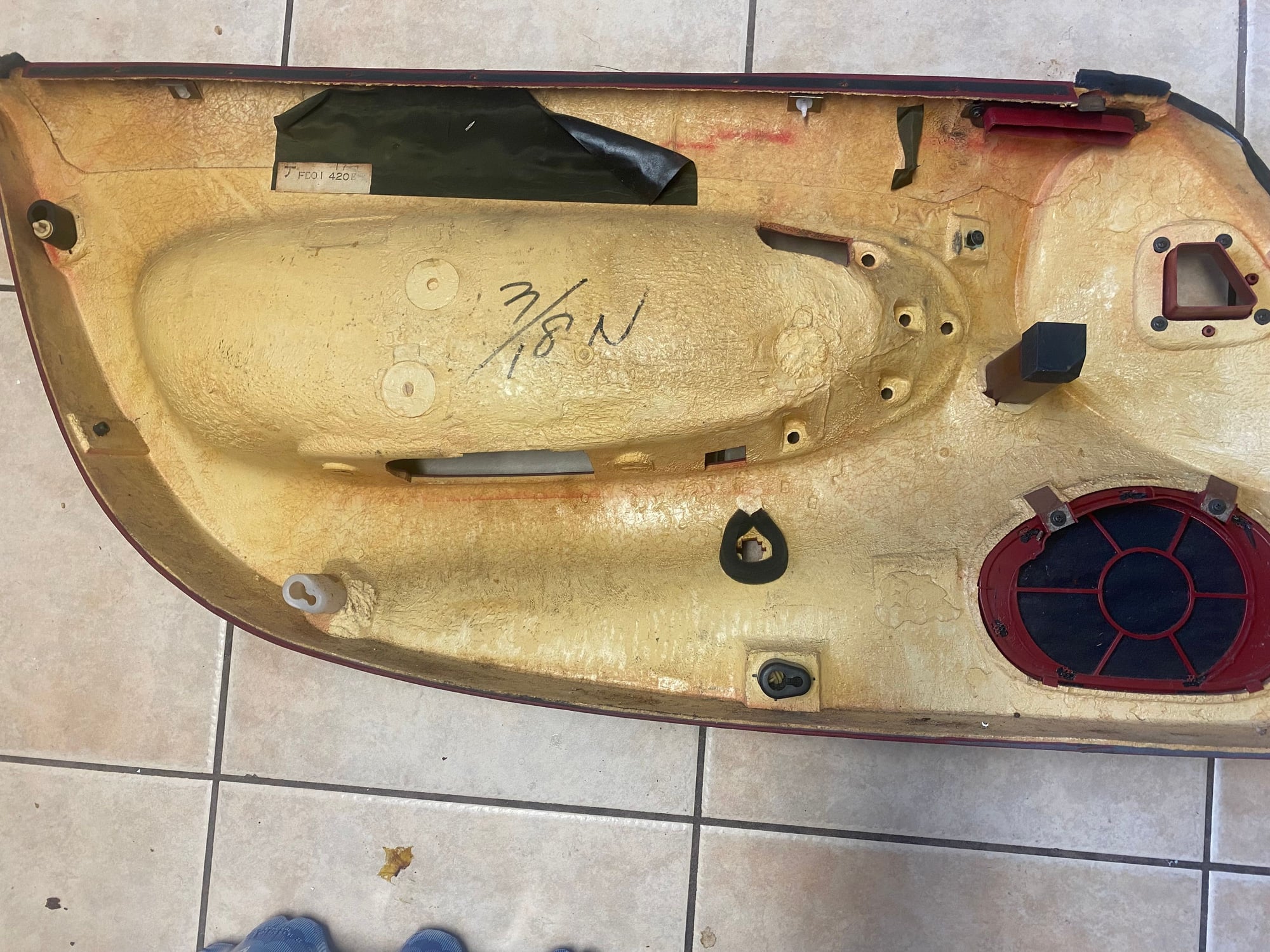 Interior/Upholstery - Red door card bare - Used - 1993 to 1995 Mazda RX-7 - Miami, FL 33173, United States