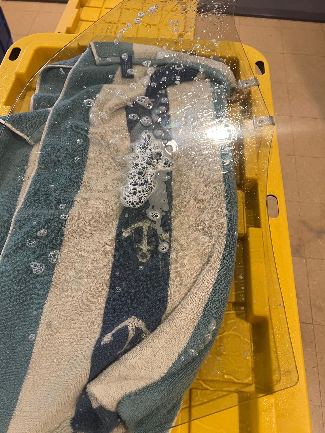Soaking with simple green and dawn dish soap 
