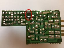 These solder joints are new when compared to the rest on the board.  The components above were replaced before.
