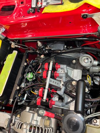 Perrin fuel pressure regulator. I used Performance World AN fittings and nylon wrapped stainless braided hose