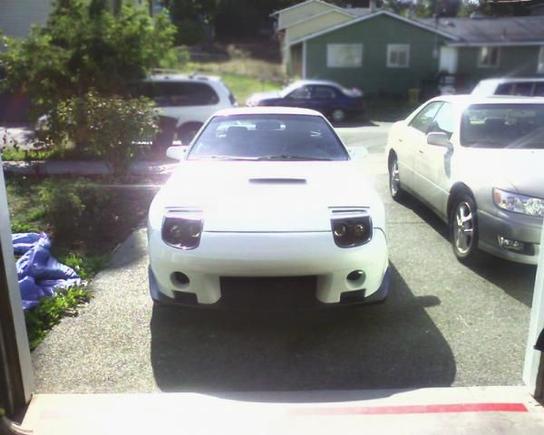 Got the Bumper fitted, gotta finish up wiring the lights tho.. Like the TII hood? came off the donor car.