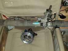 1997 E36 318i steering rack and 1jz-gte power steering pump.