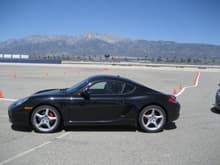 Test driving a Porsche Cayman S, before taking the RX8 on the track @ The Auto Club Speedway in Fontana C.A.