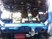 mmmm shiny, I really want a greddy strut bar with the blue legs and polished bar to match paint and intake