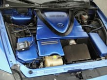 buddy club racing spec condenser and custom winning blue engine covers