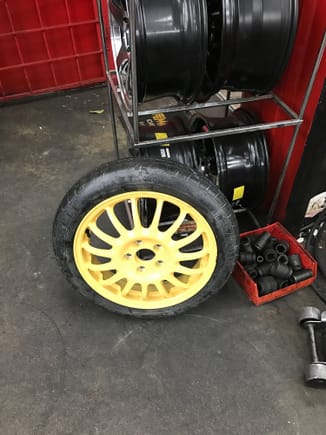 At tire shop.  This size (135-80-17)  has same diameter as tires on car (245-40-18)   Seem some with -25-80-17. But that size is smaller than the /45-40-18 I have. The 245-40-18 tires I got are also same diameter as stock tires 225-45-18. 

Would not want to drive with a Spare that is smaller by itself but also smaller in diameter. That would not be safe.