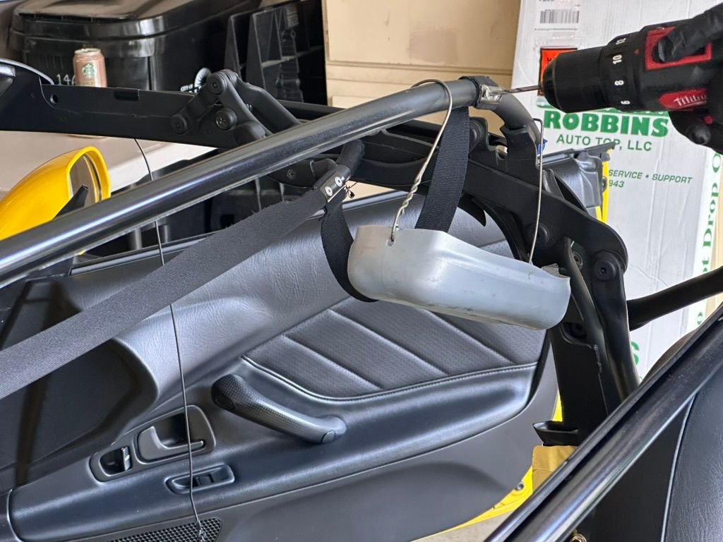 And there are A LOT of rivets. Heres a catch cradle he used to collect more shavings. 