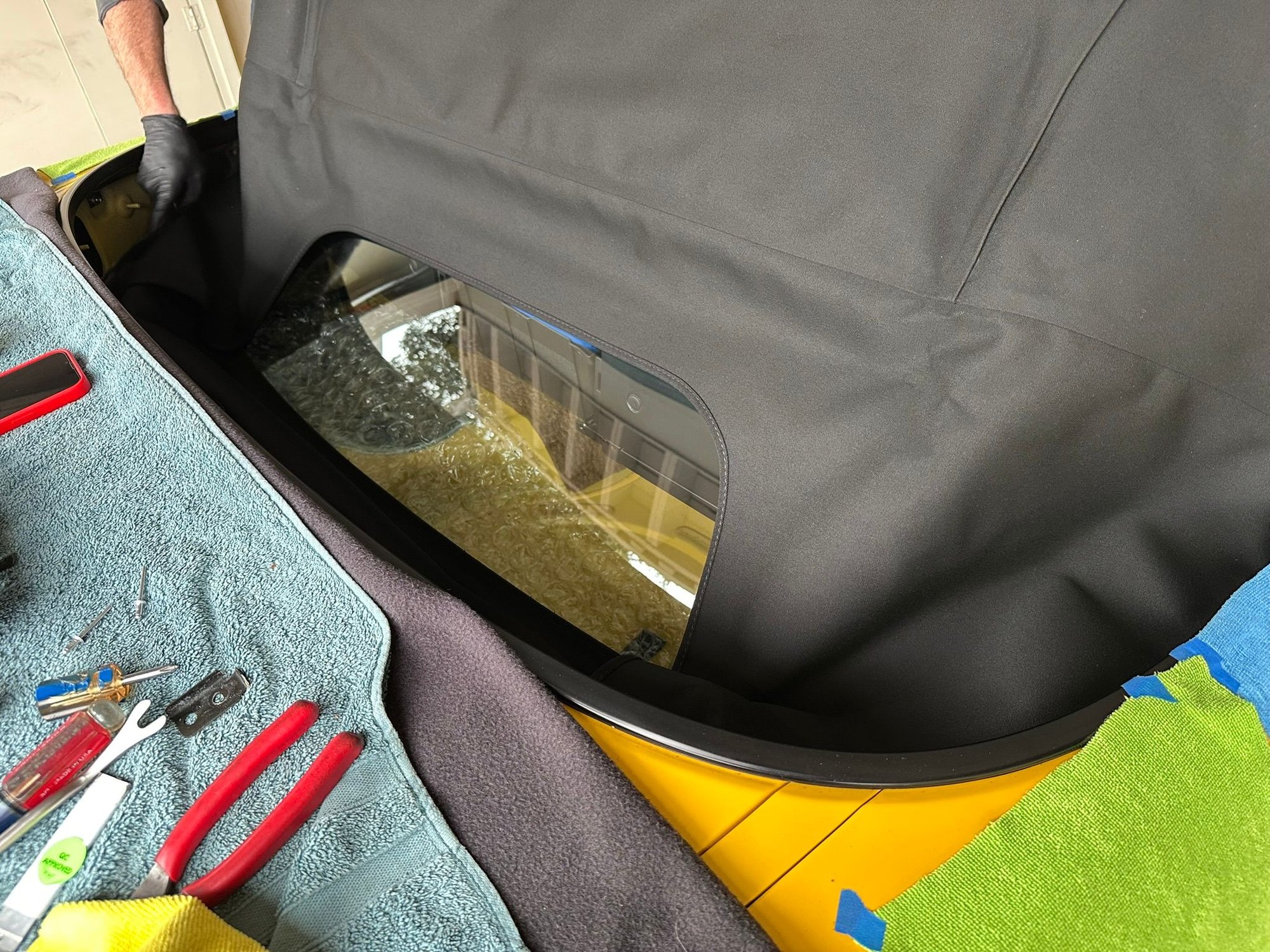 First time setting the new top being mounted. 