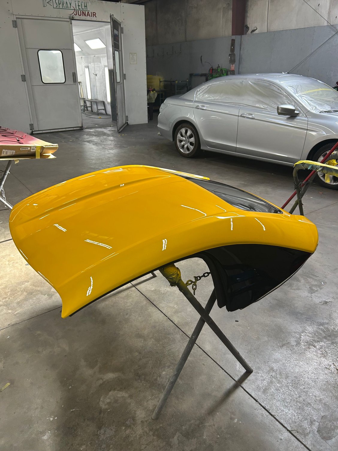 I caught a glimpse through the bay as I drove by the shop today. 