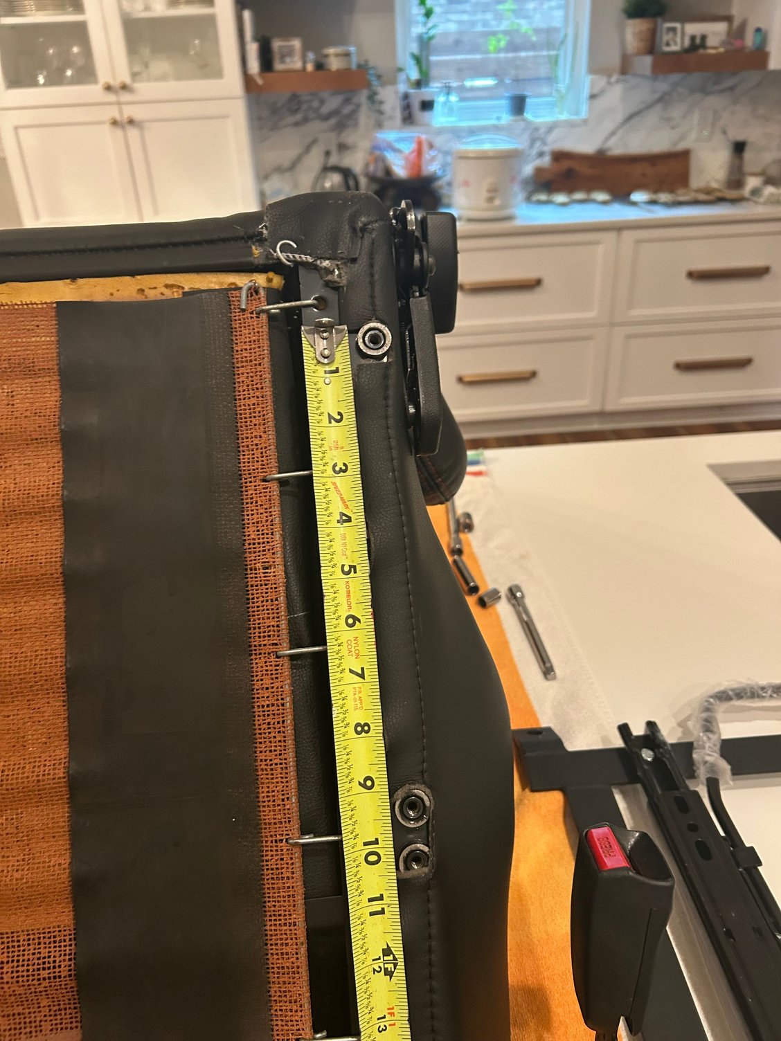 Front to back would likely fit without too much heart ache. The Corbeau sliders have a nice mix of mounting slots and holes.