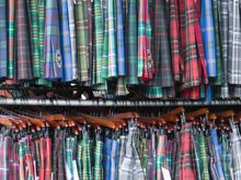 Kilts, all kinds of colors and tartans