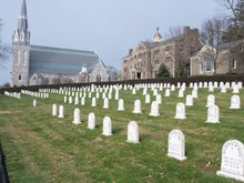 Cemetery at Villanova.  I don't know who gets to be buried there.  Some date back quite a ways.  There's a Bishop of Puerto Rico there, past Villanova presidents.  Was interesting reading the stones.