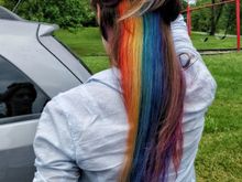 This was today (8-21-2017), six weeks after her hair was done.