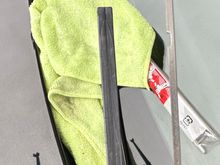 The strips are mirrored so you can't really mix them up, but I made sure to put them on the same side. Just make sure the cut-out/indent is facing inward as it locks into the new wiper insert.