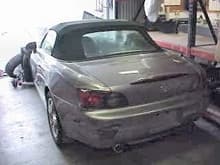 Silver S2000 hit something head on