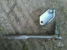 Bracket, screw, tension washer, 8mm torx head, wrench