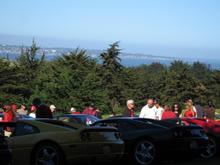 ocean back drop in sea of Ferraris.JPG