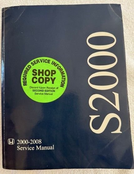 Accessories - Honda S2000 Factory Service Manual - 2001 - 2008 - Used - All Years  All Models - Seal Beach, CA 90740, United States