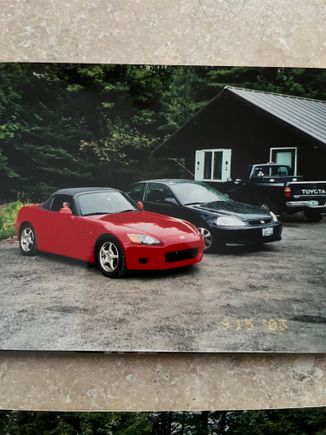 Old school picture day. This is my S with my cousin’s civic si 22 years ago 
