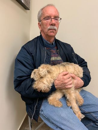 Sydney just before she crossed the Rainbow bridge last week. She had been sedated and is resting in my arms  for the last time RIP Sweet Sydney