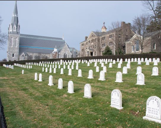 Cemetery at Villanova.  I don't know who gets to be buried there.  Some date back quite a ways.  There's a Bishop of Puerto Rico there, past Villanova presidents.  Was interesting reading the stones.