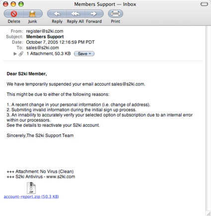 Bogus Email 1