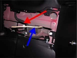cable route behind driver's seat
