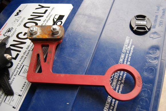 GT Motoring red anodized front tow hook