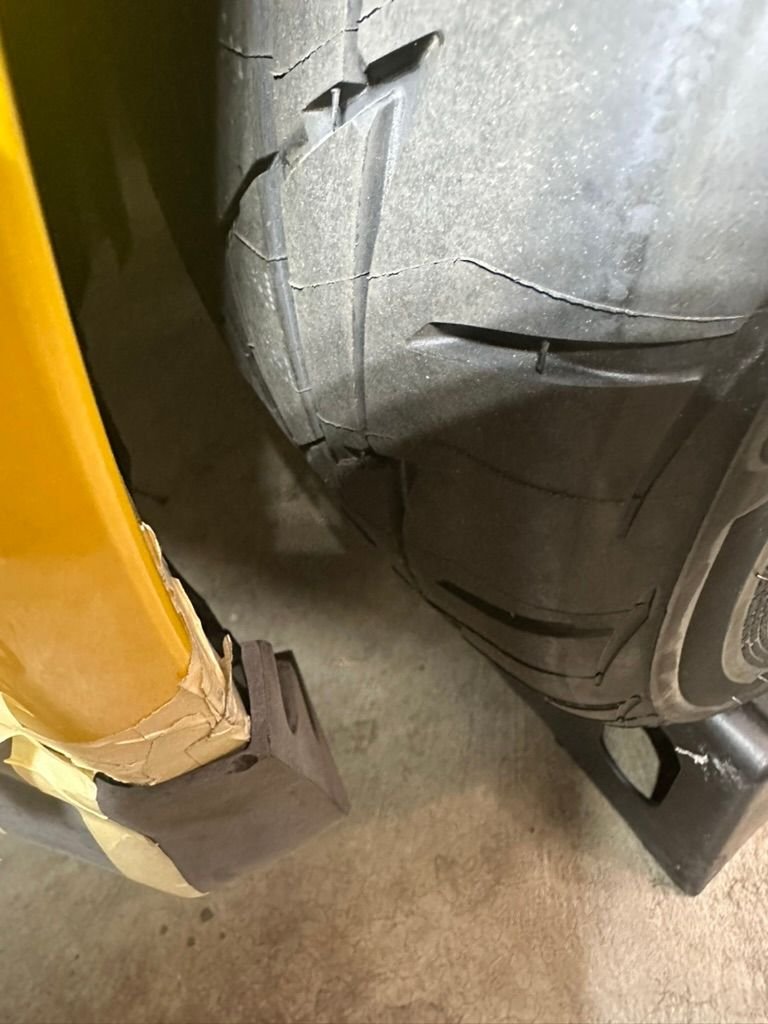 After a ton of shaving, the drivers side looked better. 