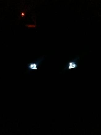 Headlights with strobes flashing