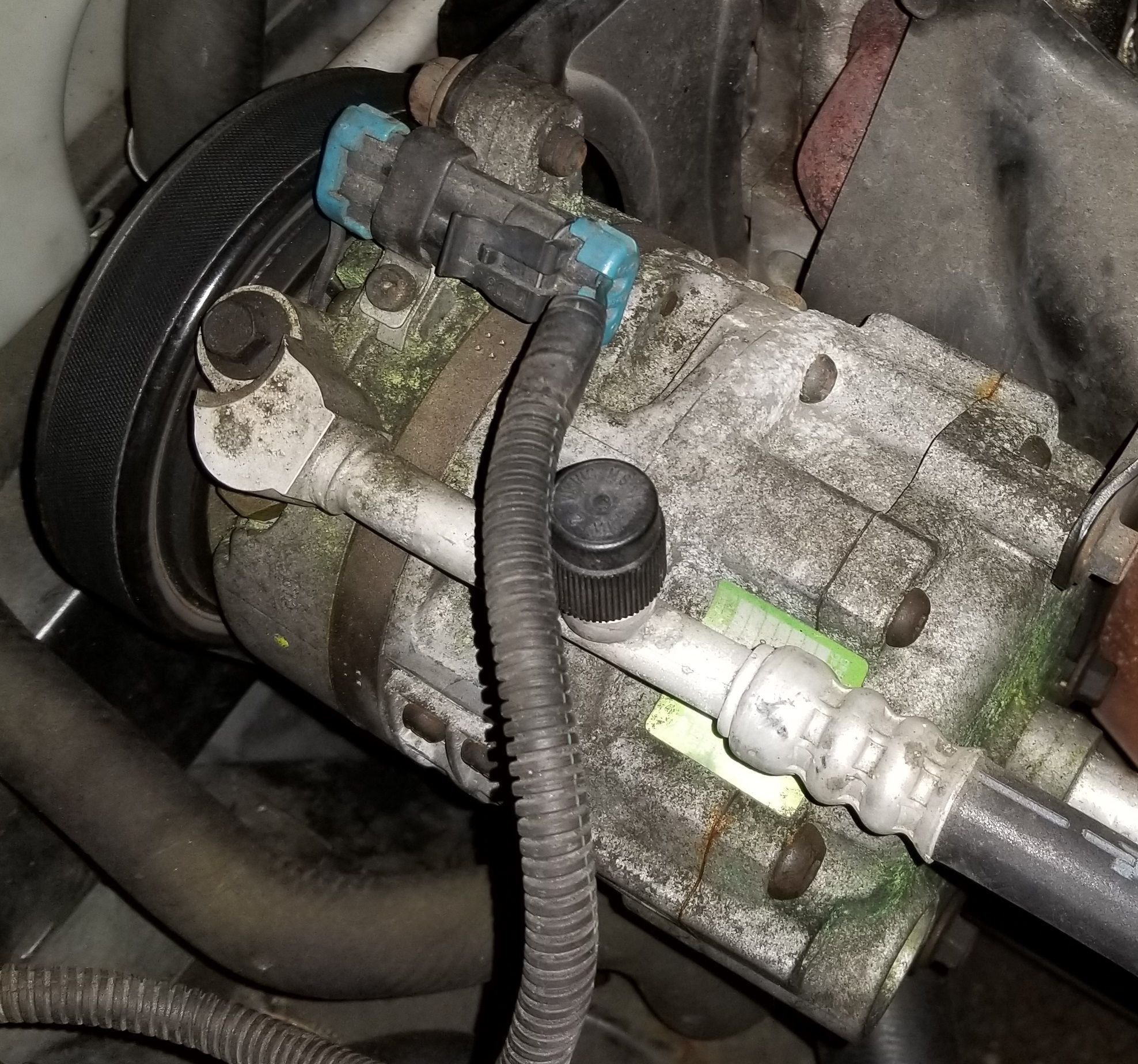 This compressor was original to the vehicle, and the A/C had never worked since I acquired the car.