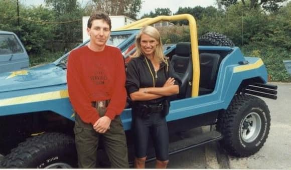 Me and Anneka Rice in 1989 while filming Challenge Anneka.