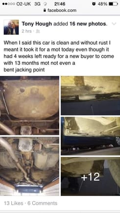 Lol the cynic in me says the only reason he MOT'd it was because there's something he knows it will fail on and we both know his MOT garage is as dodgy as he is 😂😂😂😂

Buyer beware!!