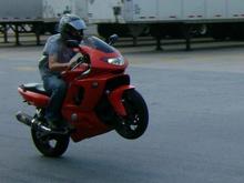 brian learns on the old bike.... which is for sale