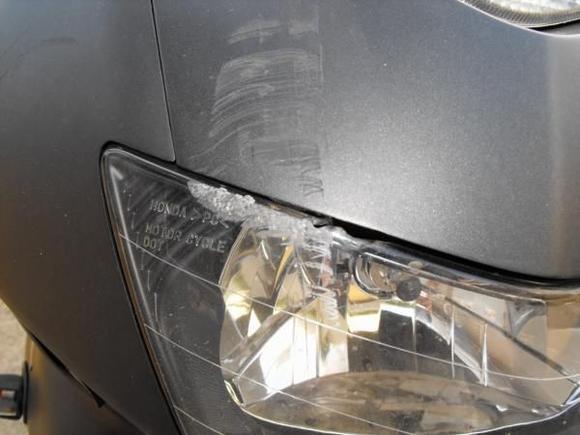 Broken headlight