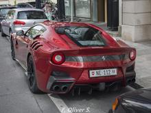 What a spectacular color on this Ferrari F12 TDF! F. Oliver S spotted this beauty driving in Zurich, Switzerland.