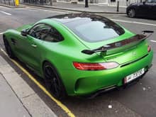 Green Mercedes-AMG GT R from Qatar spotted in London.